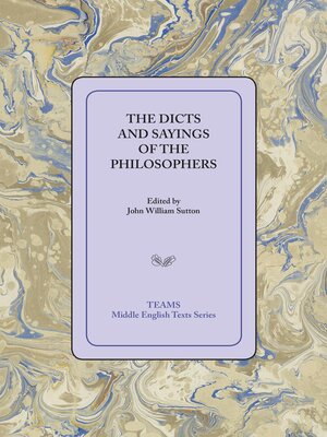 cover image of The Dicts and Sayings of the Philosophers